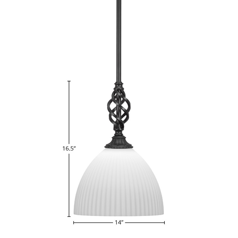 Eleganté Stem Hung Mini Pendant, 16.5"H x 14" W x 14" D