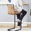 2pcs 42.5" Brown Tech Fabric Bar Stools - Modern Comfort Seating. Fabric. Black Metal Construction. Non-slip Base. Quick Assembly Stool (2 Stools), Height Look. Comfortable Seat. Frame. Slip Feet.