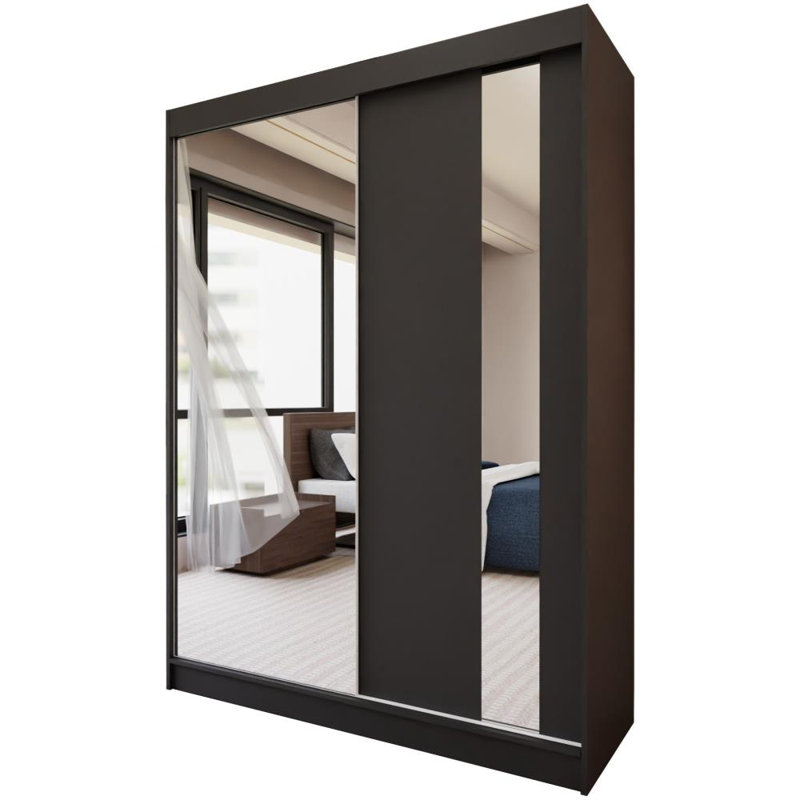 Daneysha 2 Door Sliding Wardrobe, Black