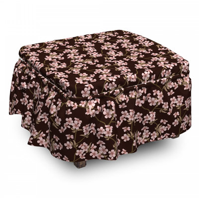 Housse pour repose-pieds floral cerise douce