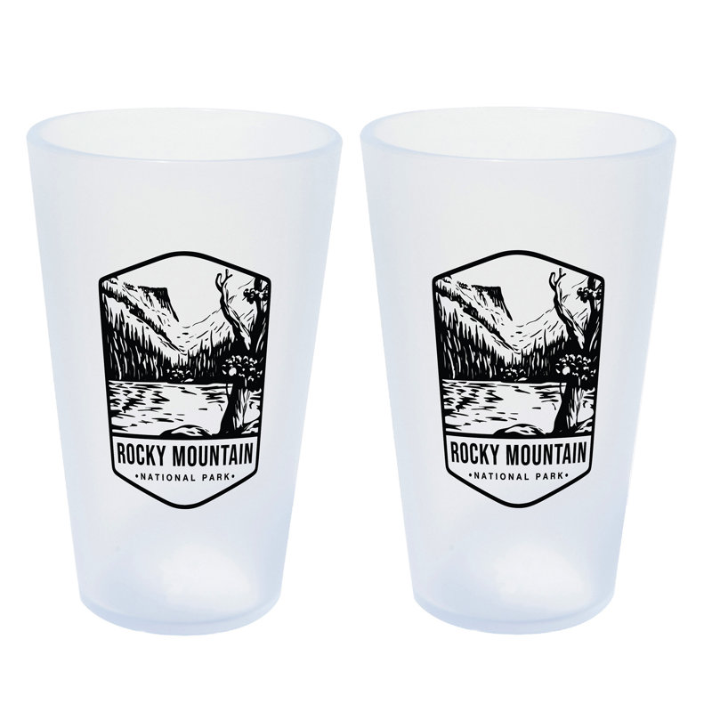 Silipint: Parc national des Montagnes Rocheuses Verres: 16 oz: paquet de 2 - tasses en silicone à glaçons à thème