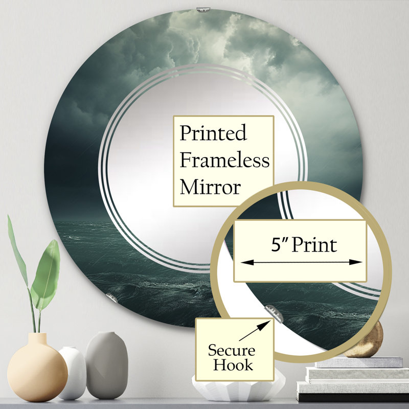 Bleigh - Nautical & Beach Wall Mirror Round, 24 po x 24 po