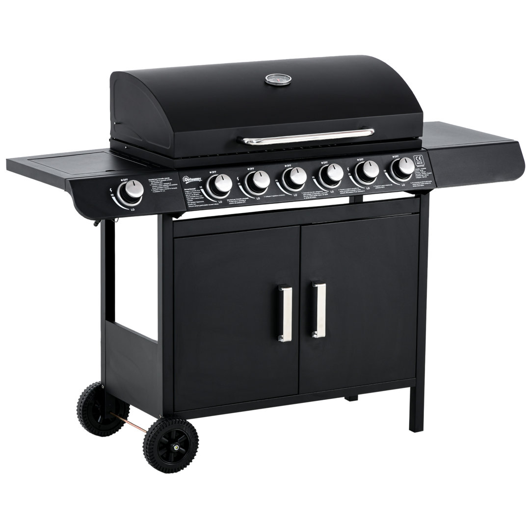 Chattahoochee Dakota Fields 6 - Burner Free Standing Liquid Propane 68000 BTU BTU Gas Grill with Side Burner and Cabinet