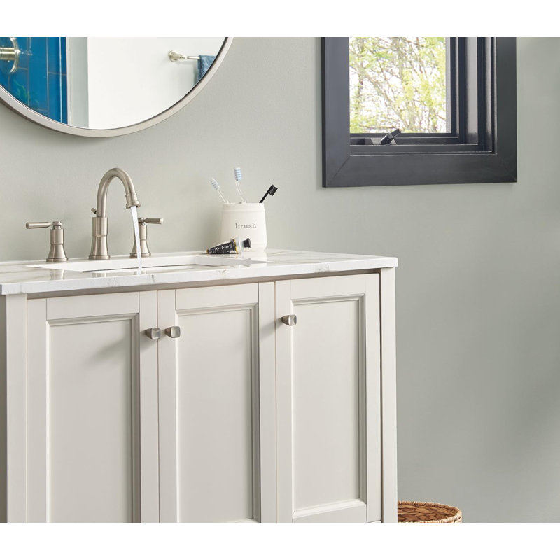 Robinet de salle de bain à large entraxe avec bonde Westchester, Nickel brossé