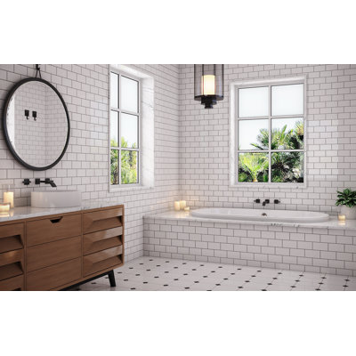 Pfeiffer 66" x 35" Drop in Combination Acrylic Bathtub with Heater