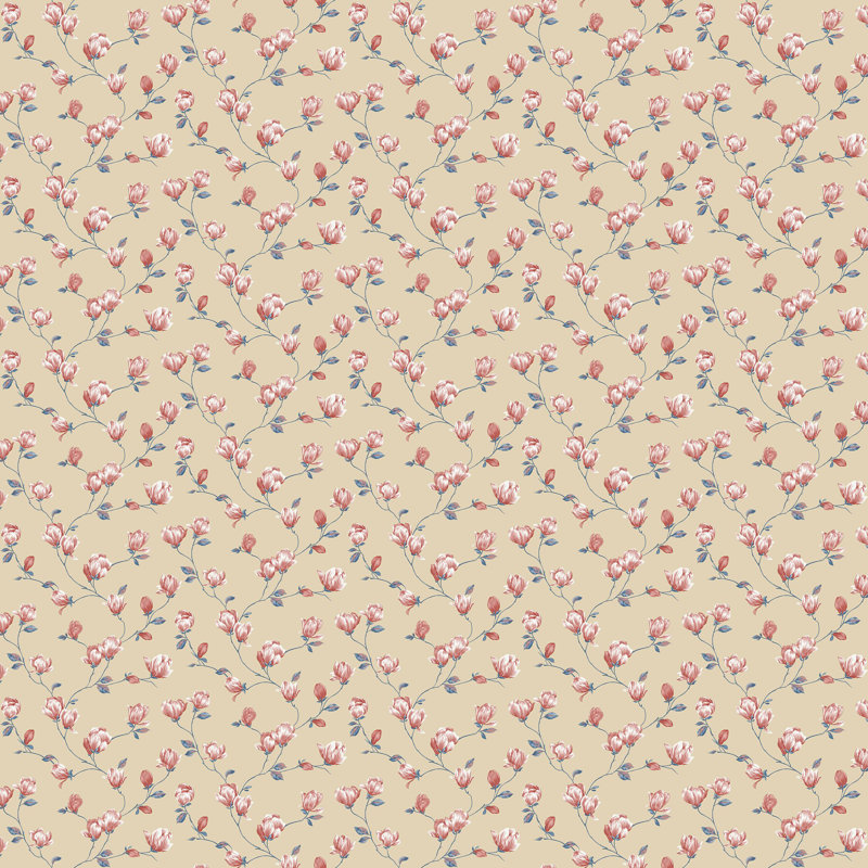 Rouleau de papier peint Mini Magnolia Miniatures 3 Collection, Rose/beige