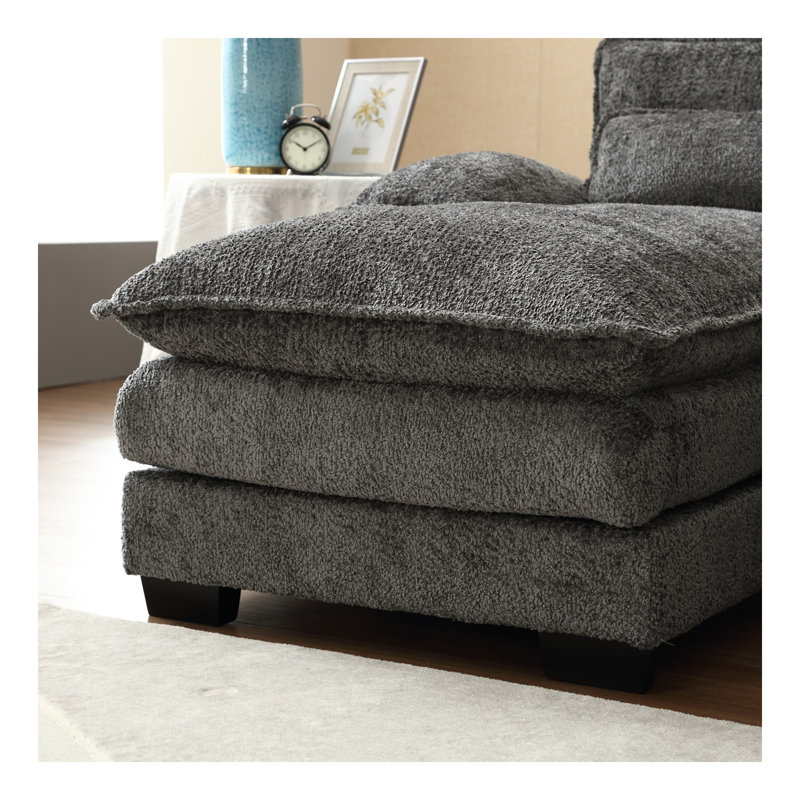 Modern Large Fabric U-Shape Sectional Sofa, Gray