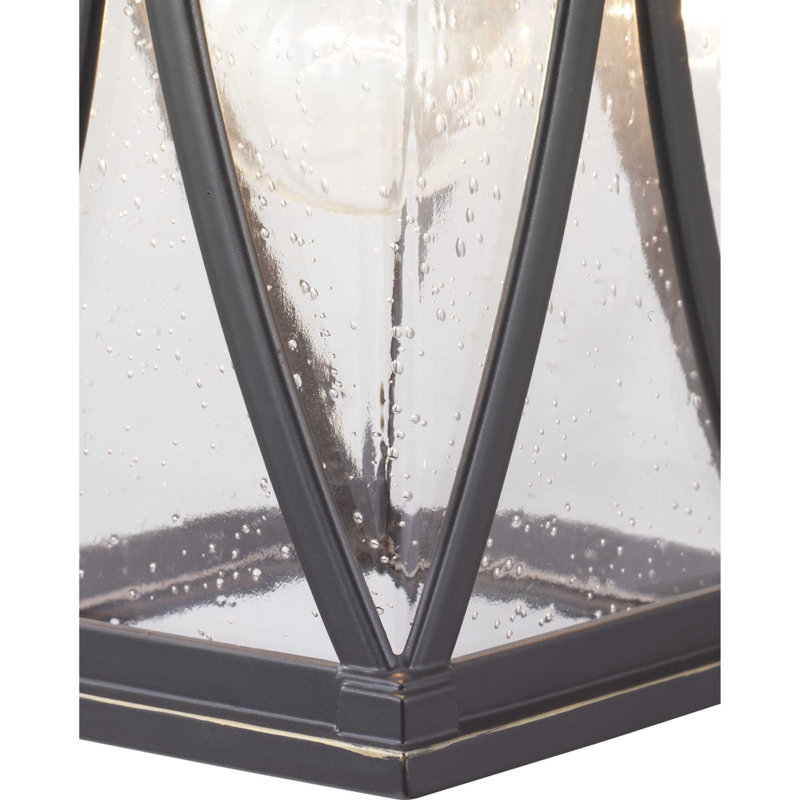 Lanterne murale d'extérieur en verre grainé Seagraves, Bronze antique, 12,25" H x 6,25" lx 8,25" D