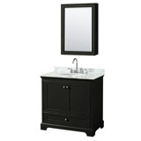 Deborah 36'' Single Bathroom Vanity with Marble Top with Mirror