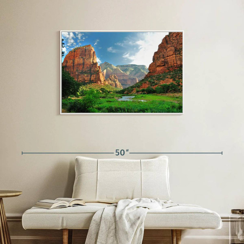 Canyons du parc national de Zion, Cadre flottant blanc, 37 po x 25 po