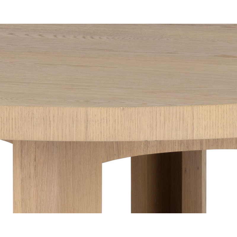 Elma Round Oak Pedestal Dining Table