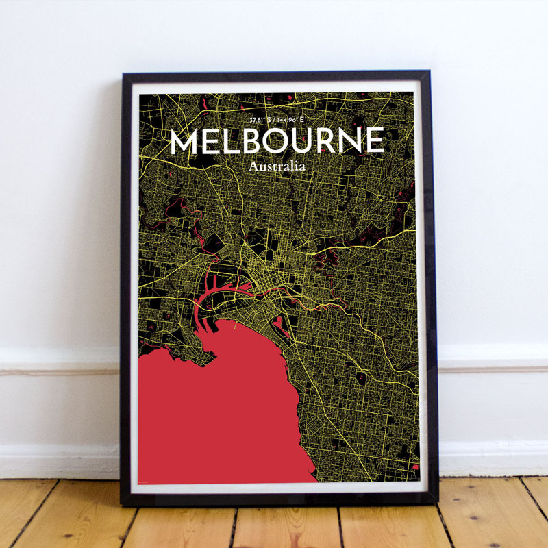 Melbourne - No Frame Print, 91.4cm H x 61cm W x 0.13cm D