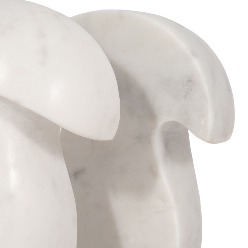 White Marble Mushroom Bookends, 6-Inch