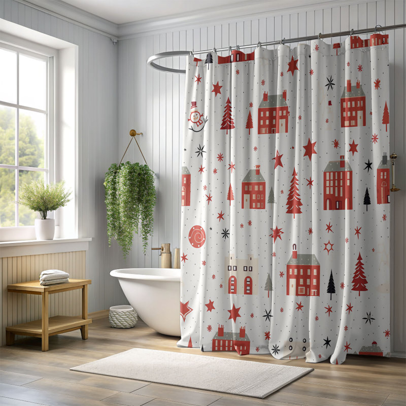 Rideau de douche Vintage Merry Vintage, H 74 po x l 71 po