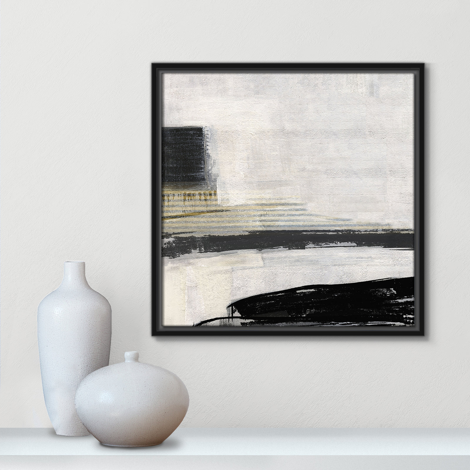 La Bande I Print by Sally Swatland, Black, 17.5" H x 17.5" W