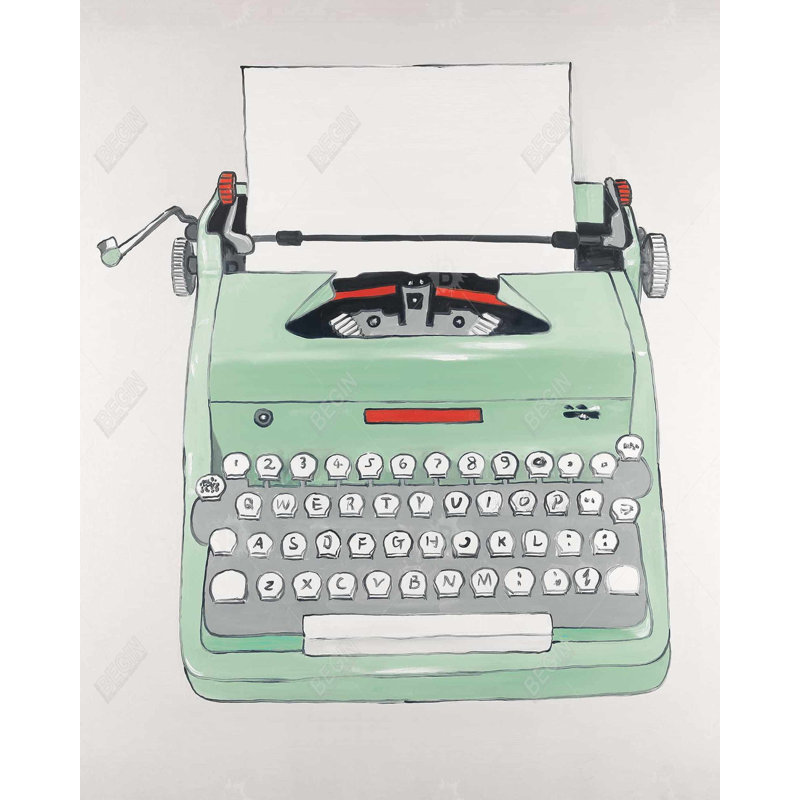 Toile «Mint Typewriter» | Décoration intérieure unique