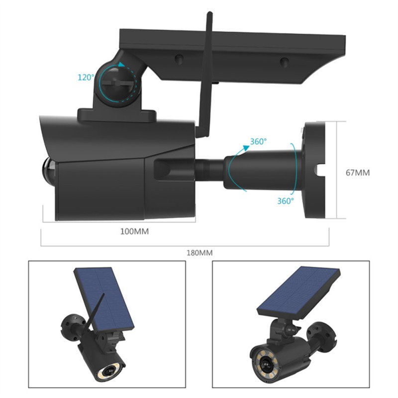 Luminaire de grange d'extérieur à DEL à énergie solaire 4,5 "H intégré, Noir