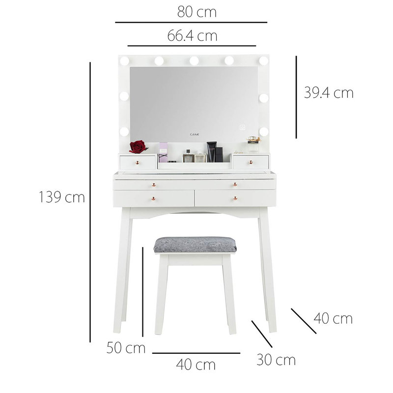 Mullis Dressing Table with Mirror