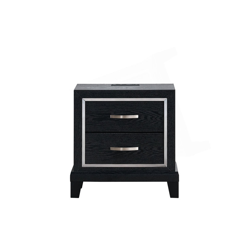 Livingston  2 Drawer Nightstand With AC/USB Outlets