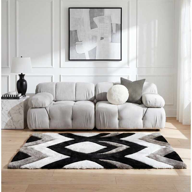 Tapis à poils longs Hathaway, 3 pi 5 po x 5 pi 5 po