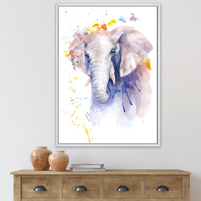 " Portrait Of An Elephant In Flowers " Painting Print