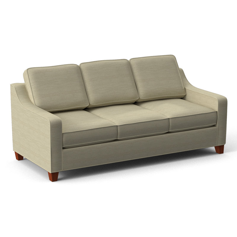 Clark 82" Square Arm Sofa Bed Sleeper with Reversible Cushions, BM Cherry, Innerspring, Fluff Pearl