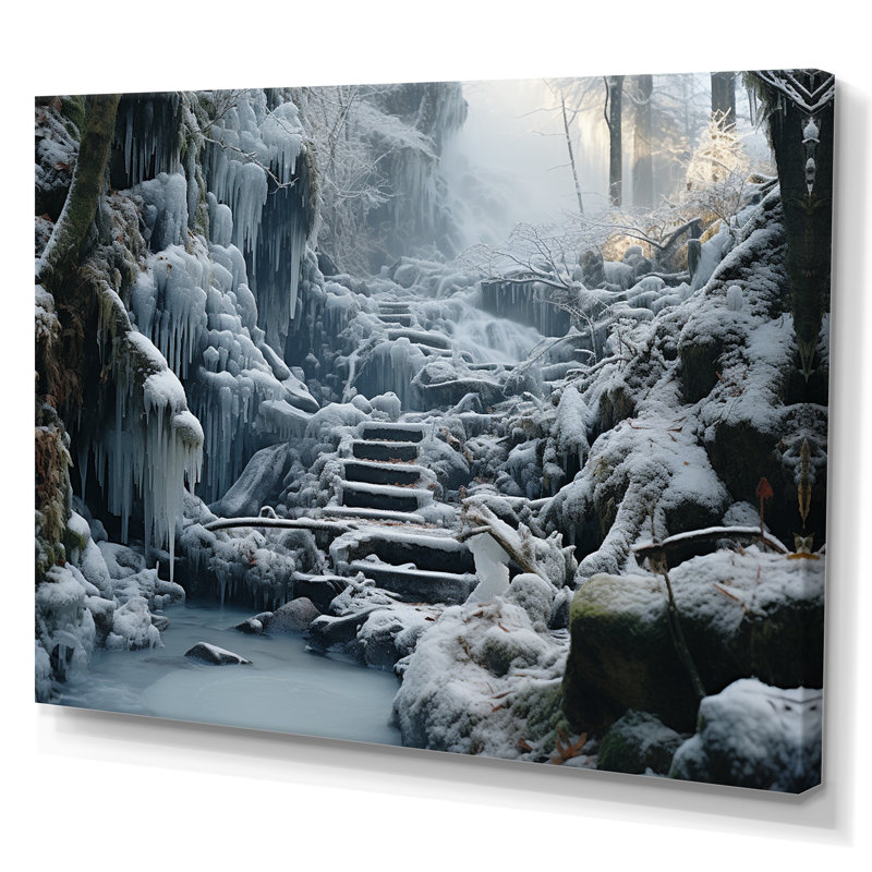 Burtha " Winter Tranquillity Mountains II ", 24" H x 32" W x 1" D, Wrapped Canvas