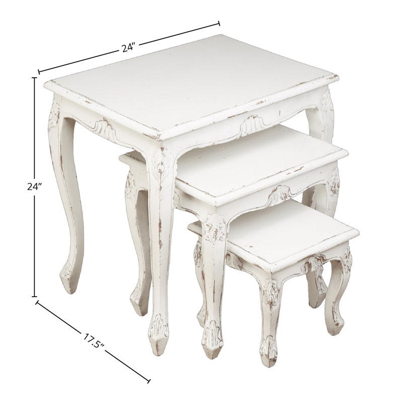 Hamden 3-Piece Nesting Tables Set, White