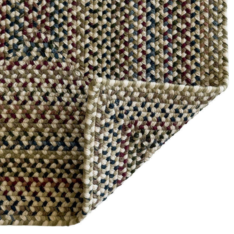 Tapis d'intérieur réversible et multicolore en nylon tressé, polyester et laine Walnut Cove, Navy Multi, Rectangle 8' x 11'