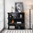 Multifunctional 4-Tier Black Book Shelf & Coffee Table-633173864