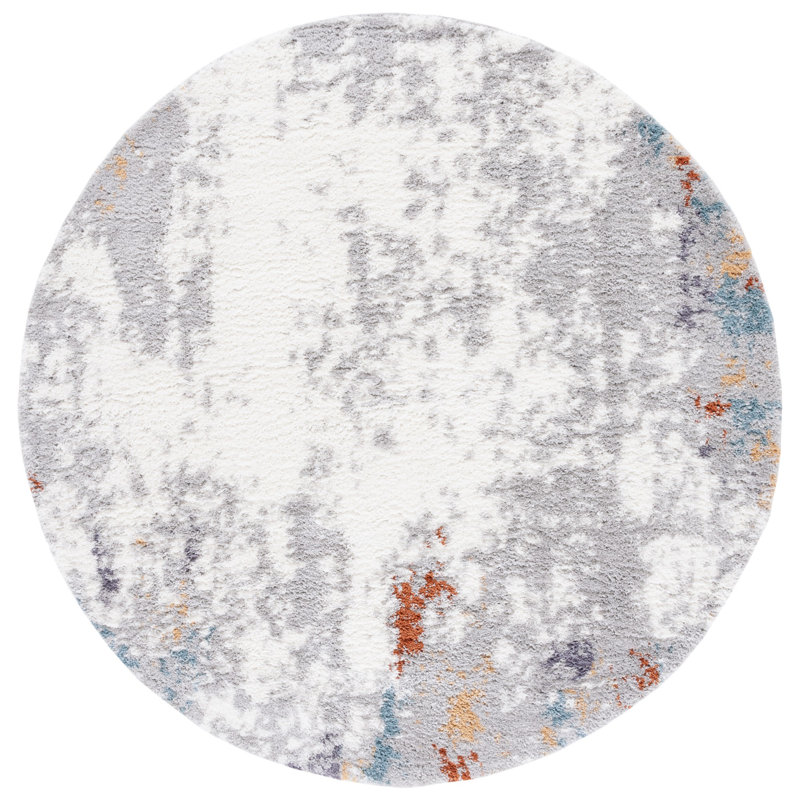 Berber Shag Performance Abstract Rug, Round 7'