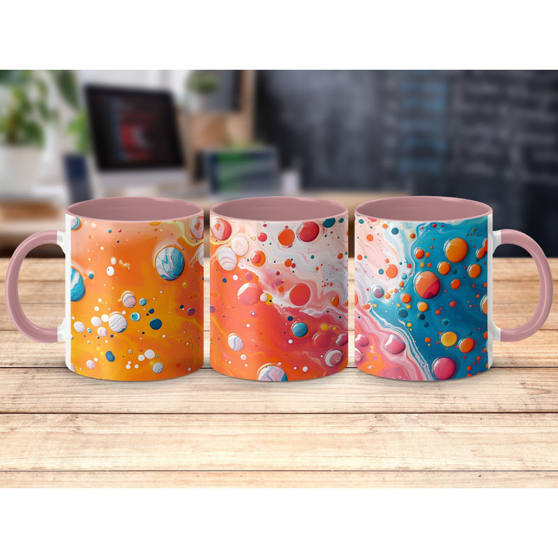 Polka Dot 11oz Accent Coffee Mug, Pink