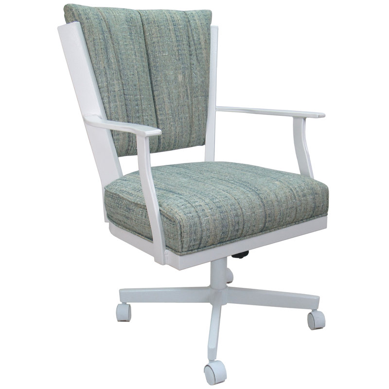 Chaise rembourrée avec accoudoirs menthe, Blanc
