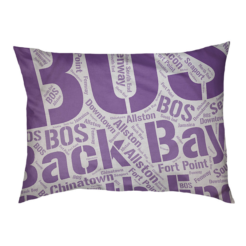 Coussin de chien « districts », Grand (l 40 po x P 30 po x H 14 po), Boston, Mauve