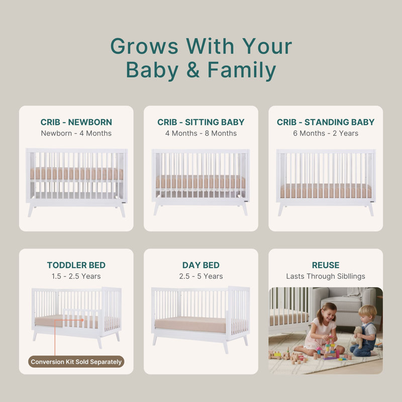 Soho 3-in-1 Convertible Crib, White