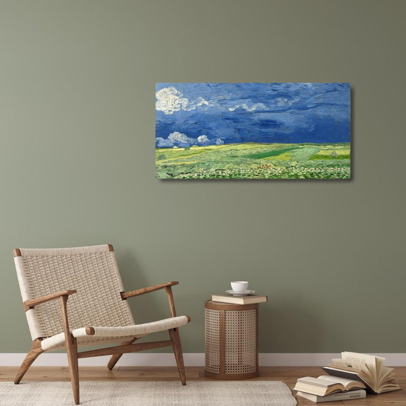 «Red Barrel Studio®» par Van Gogh, Vincent, art sur toile tendue sous le titre: Wheatfield Under Thunderclouds 57633