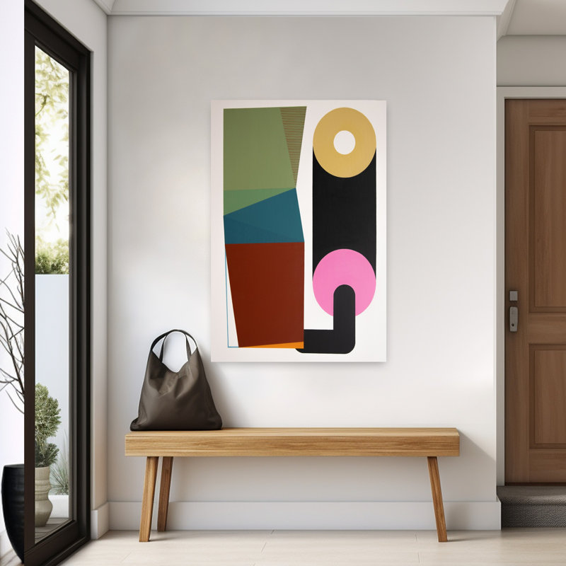 Art contemporain contemporain abstrait géométrique, H 60 po x l 40 po