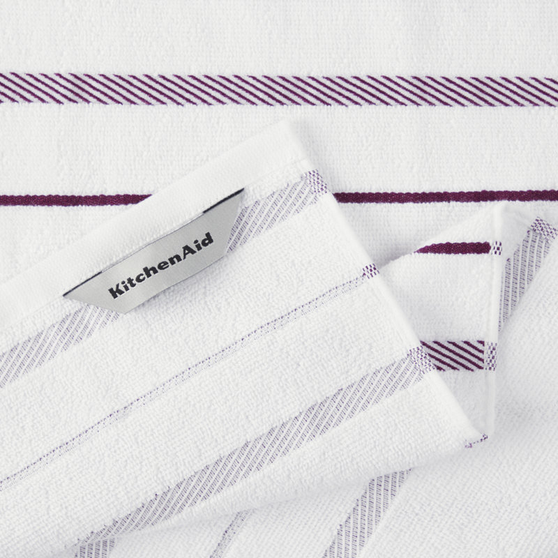 KitchenAid Albany Kitchen Towel 4-Pack Set, Purple