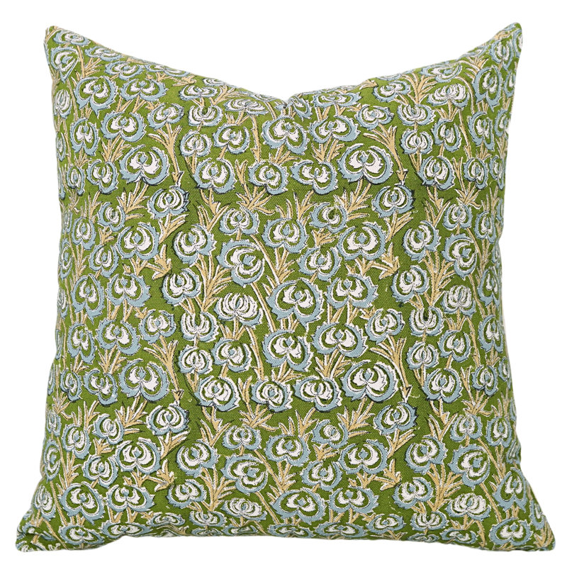Housse de coussin en coton Floral, H 14 po x l 14 po