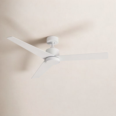 54" Lotus 3 - Blade Outdoor Smart Ceiling Fan with Remote Control and LED Light Kit Included, Works With Alexa and iOS or Android App