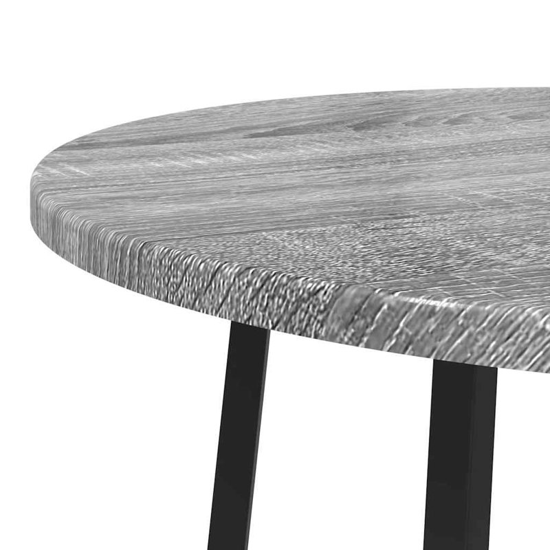  Side Table Set With Shelf 2 Pcs Black Oak 50 X 50 X 51 Cm, Grey Sonoma