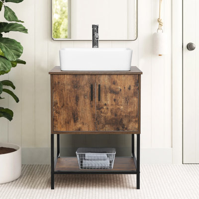 Ensemble de meuble-lavabo simple 24 po avec lavabo en céramique et robinet économiseur d'eau