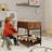 Cat End Table With Storage, Side Table With Dog Bed Underneath, Dog Crate Furniture Open Design With Metal Legs Chew-Proof, Bedside Tables With Pet Bed For Living Room,Bedroom