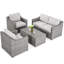 Ensemble de conversation pour patio 4 pièces Happatio (gris / beige)-70445302-70445303