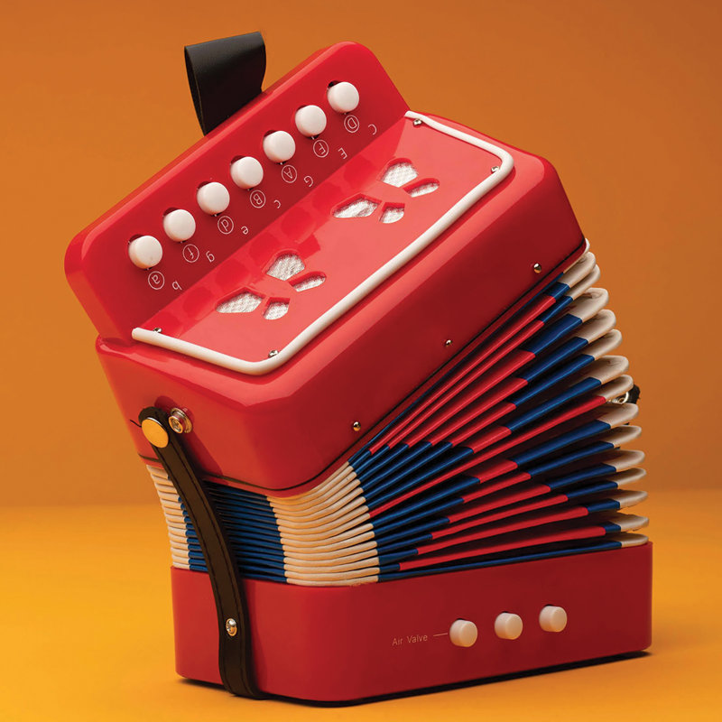  Hey Play Kids Accordion With 10 Key Buttons, Red