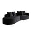 Canapé modulaire moderne en chenille 4 de 112 pouces avec sièges incurvés et spacieux, confortable pour la détente des invités, aucun assemblage requis, conception à sièges larges, 4 coussins décoratifs inclus, espace de vie idéal,-711691615-711691617