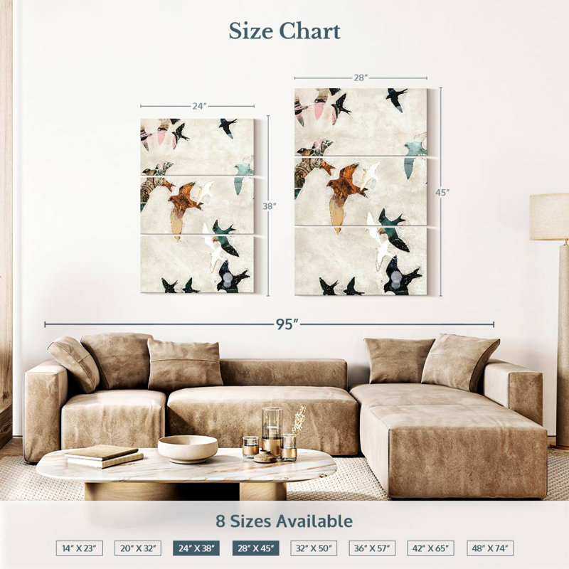 Brampt Abstract Birds I, 38" H x 24" W