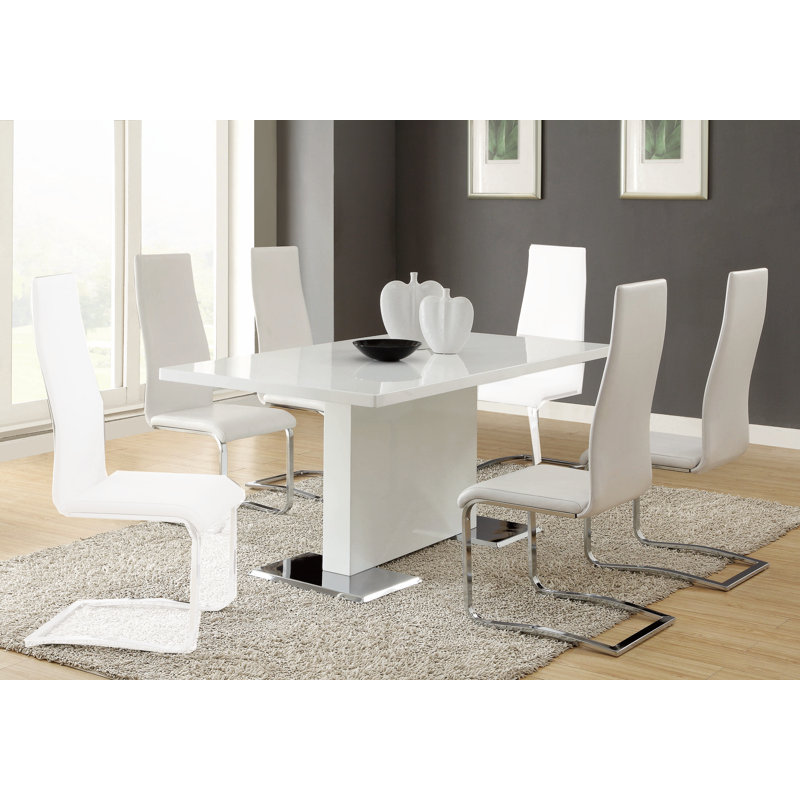 Azisa 4 - Person Pedestal Dining Set, White