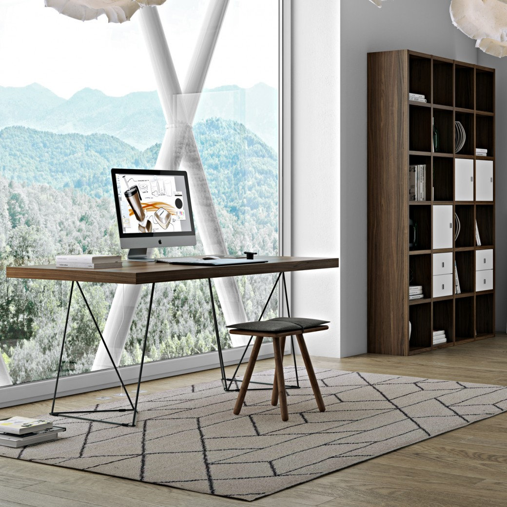 Araeya Wide Bookcase, Walnut