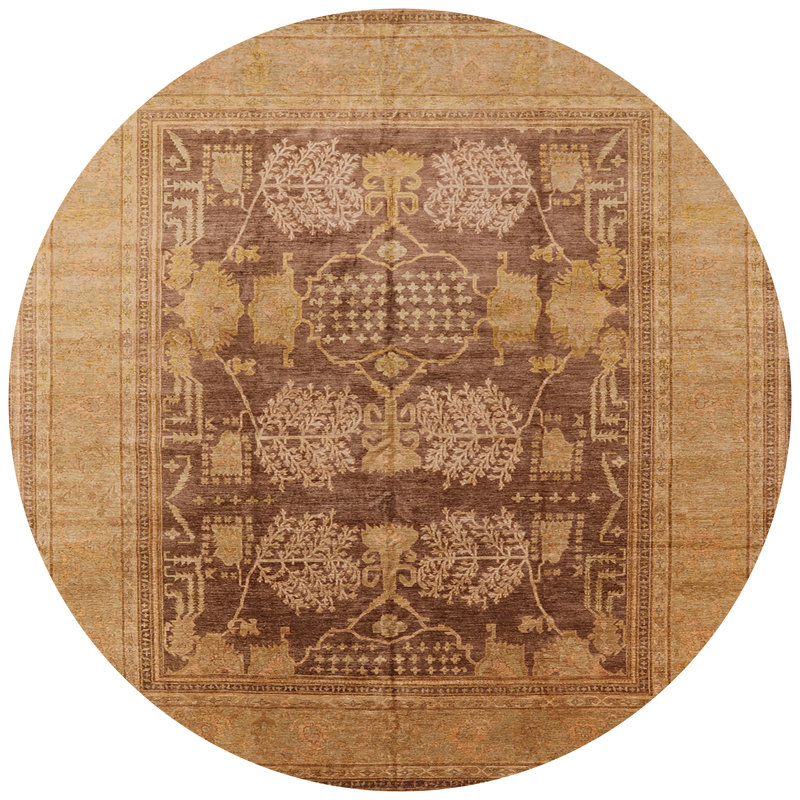Tapis oriental beige / brun clair, Rond 6 pi